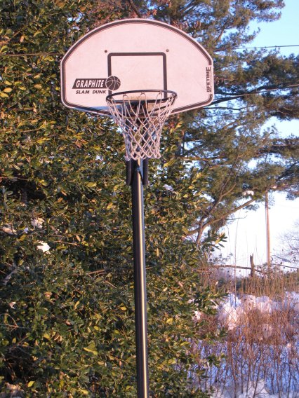 The driveway hoop.