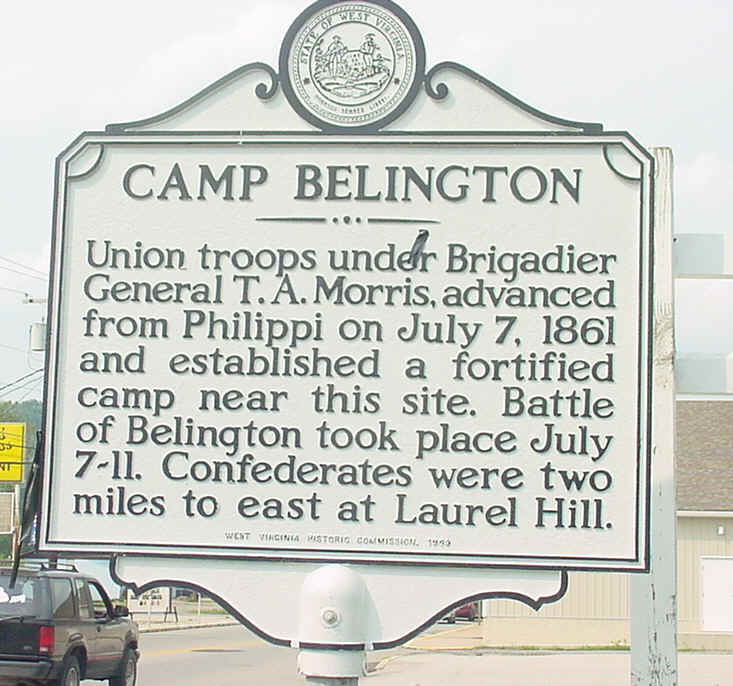 Camp Belington, West Virginia Historical Marker