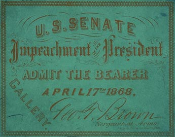 Ticket to Andrew Johnson's Impeachment