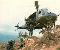 Image: Huey helicopter in the Bush